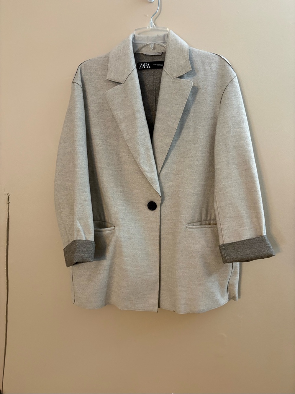 Zara Gray Single-Button Relaxed Blazer